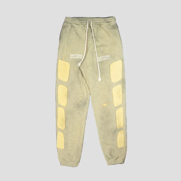Satoshi Nakamoto Destroyed Patchwork Moto Sweats Pants