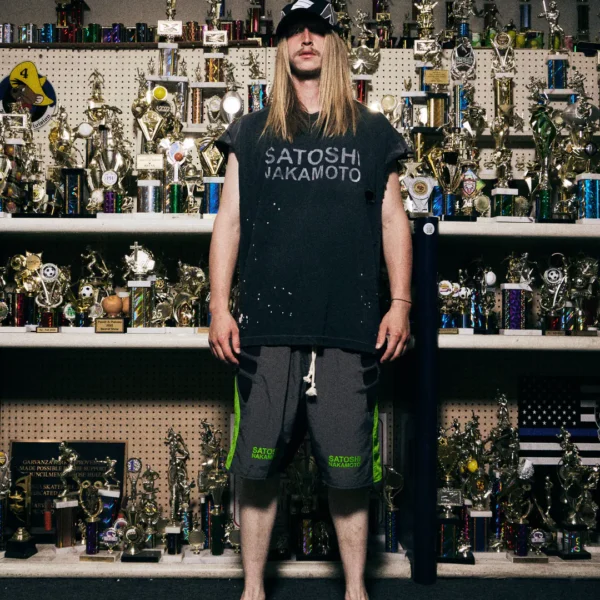 SATOSHI NAKAMOTO ROAD RASH TEE BLACK